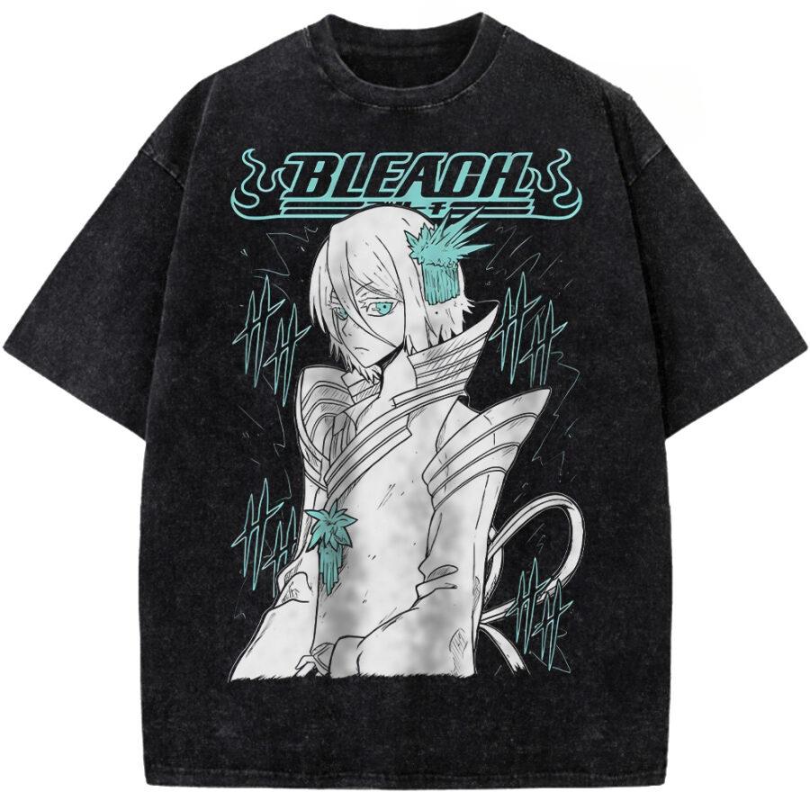 Kurosaki Ichigo BLEACH Kleidung Herren Damen Manga T-Shirts Vintage Gewaschenes T-Shirt Lässig Locker Baumwolle T-Shirt Harajuku Männliches T-Shirt