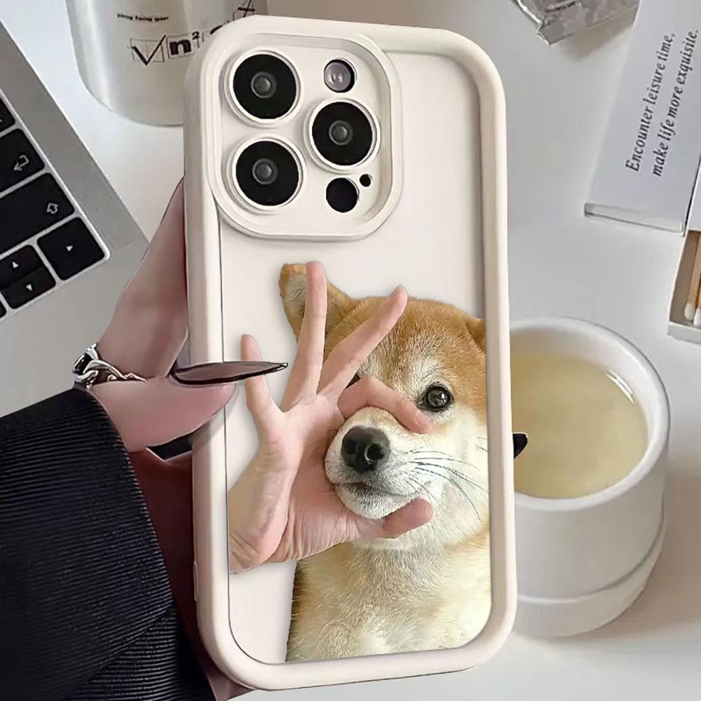 Funny Cute Animal Dog Phone Case For Iphone Apple 17 AIR 16 16E 11 12 13 14 15 XR Plus Pro Max Silicone Case Funda Shell Cover