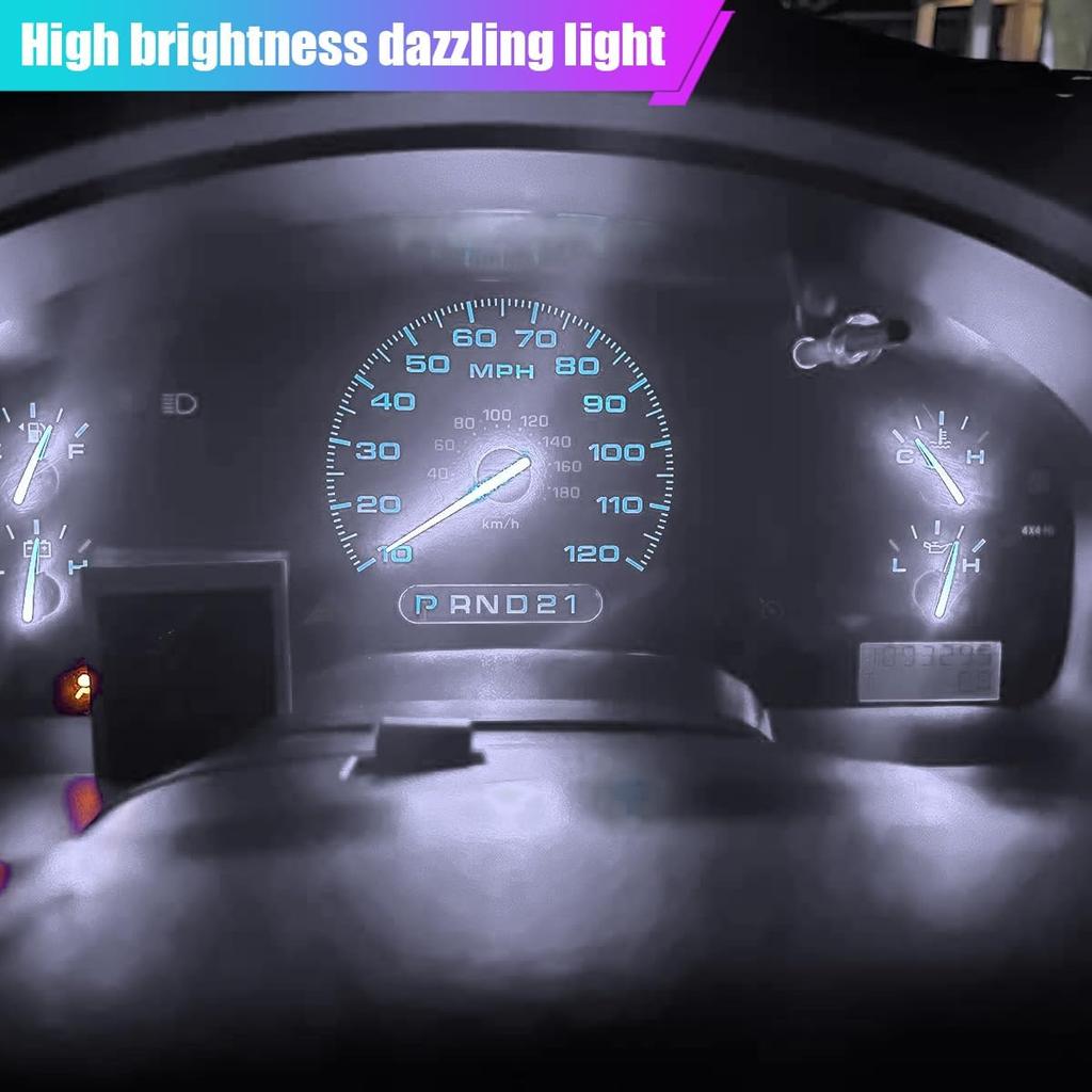 10PCS T5 LED Bulb with Twist Lock Socket- 74 37 2721 PC74 PC37 LED Dashboard Trument Panel Gauge Cluster Indicator Light Bulbs- Bright 3030 SMD 12