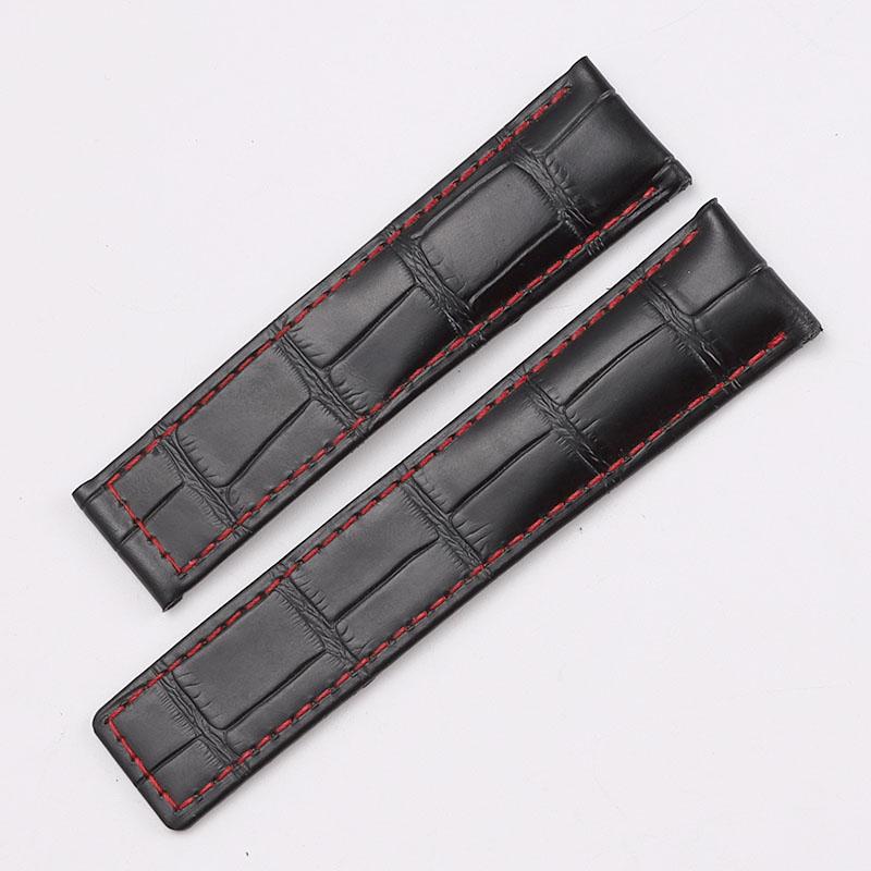 

Классический 24 мм 20 мм 22 мм для TAG Heuer Calera кожаный ремешок для часов Синий коричневый черный красная полоса крокодиловая кожа мужской ремешок для часов Аксессуары 24mm