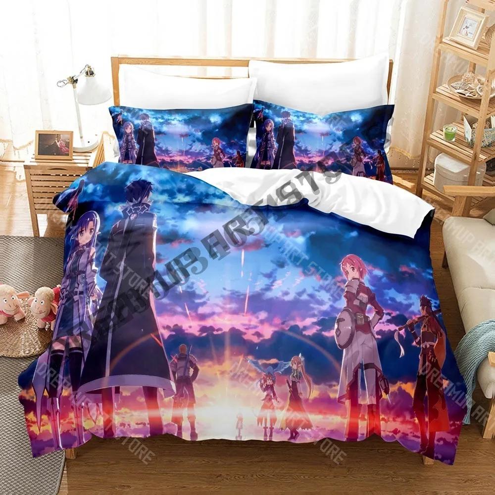 3D Print Sword Art Online Game SAO Bedding Set Single Twin Full Queen King Size Bed Set Adult Kid Bedroom Duvetcover Sets A