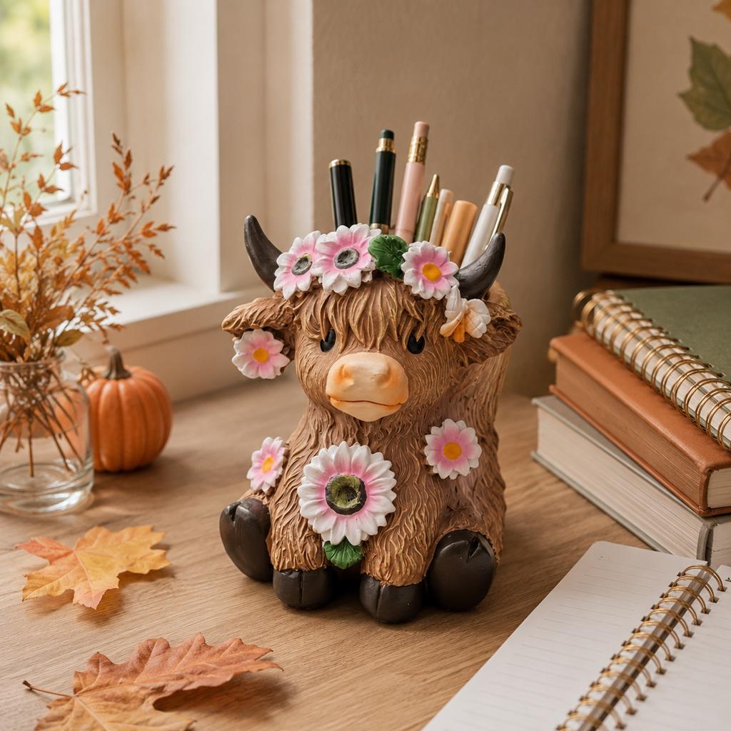 Home Decor Resin Cow Figurine Set Creative Small Statue for Shelf Table