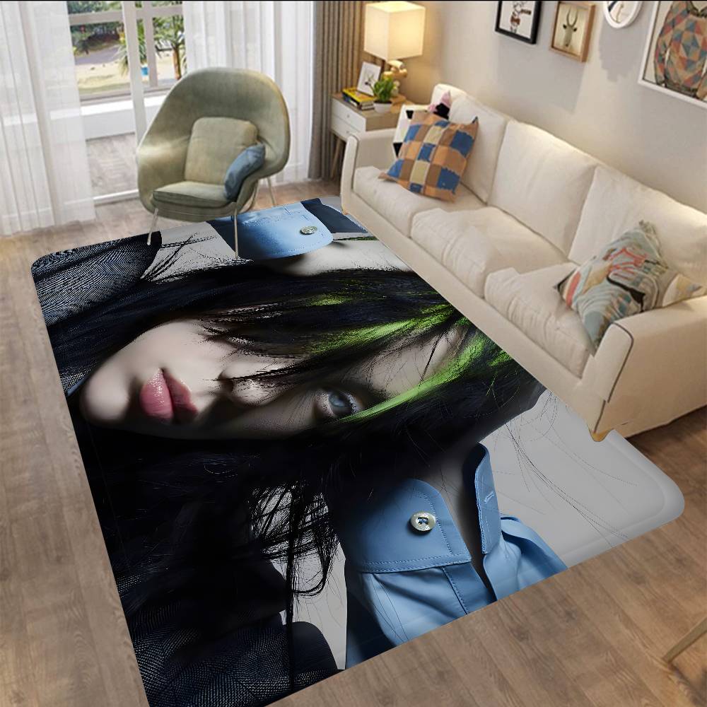 Mode B-Billie Eilish Sänger Zimmerteppiche Rutschfest Wasserabsorbierend Langes Streifenkissen Schlafzimmerteppich Haushalts Teppiche