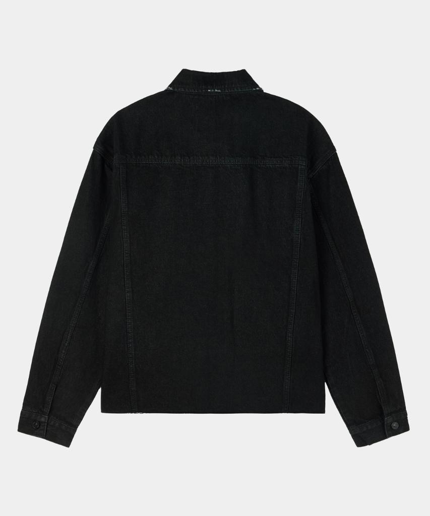 Maison Mined Cut Out Denim Trucker Jacket Black