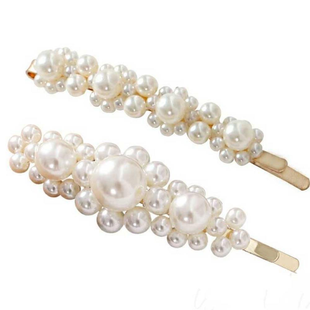 Handmade Pearls Hair Clips Pin for Women Geometric Flower Barrettes Headwear Girls Sweet Hairpins Hair Accessorie