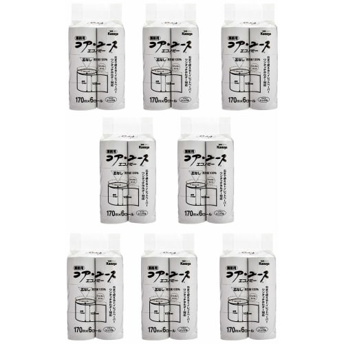 Kasuga Paper Toilet Paper, Core Use 170, Single (48 Rolls)