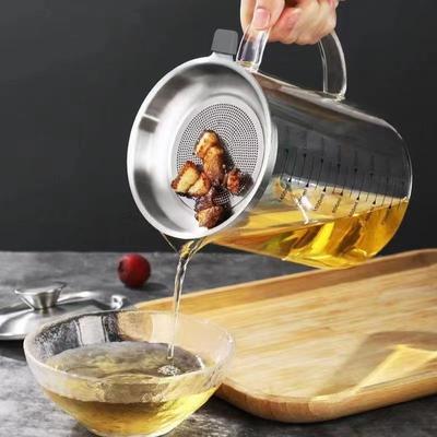 Jemný skleněný olejový filtr, odlučovač oleje, síto, úložný gadget, užitečné věci do kuchyně, 1000ml, 1500ml