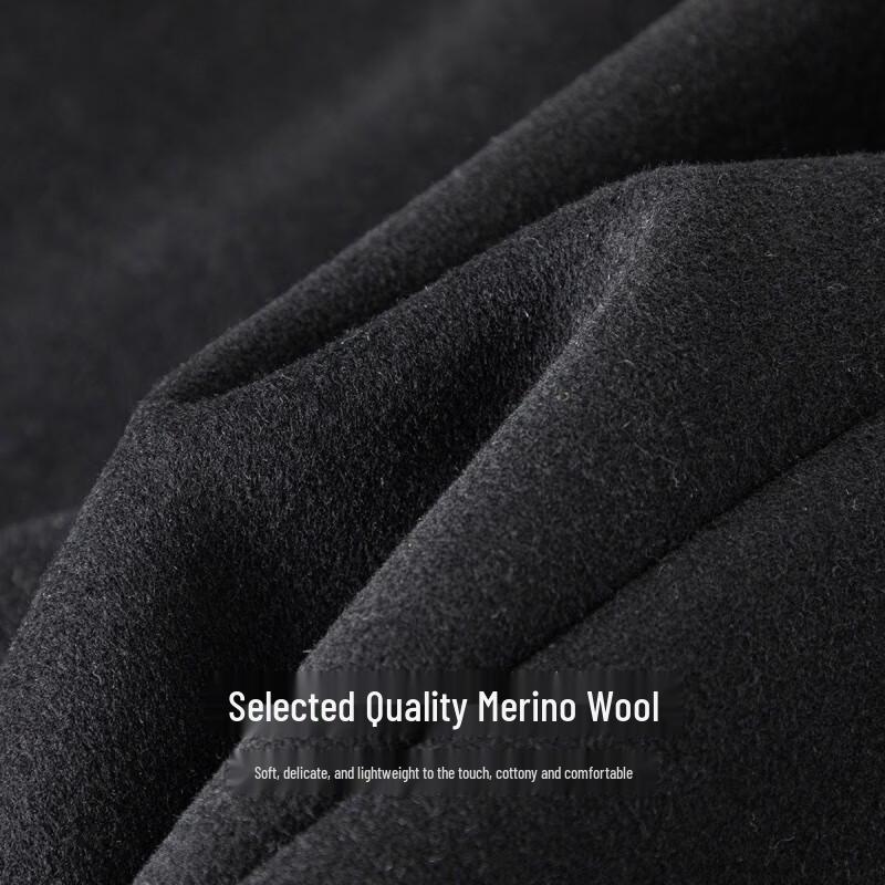 FAPAI.EC Herren Zweireihiger Wollmischmantel