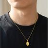 Plain Eastern Orthodox Cross Necklace for Men Women,Gold Plated Stainless Steel Cross Pendant Necklace,Religious Jewelry Gift