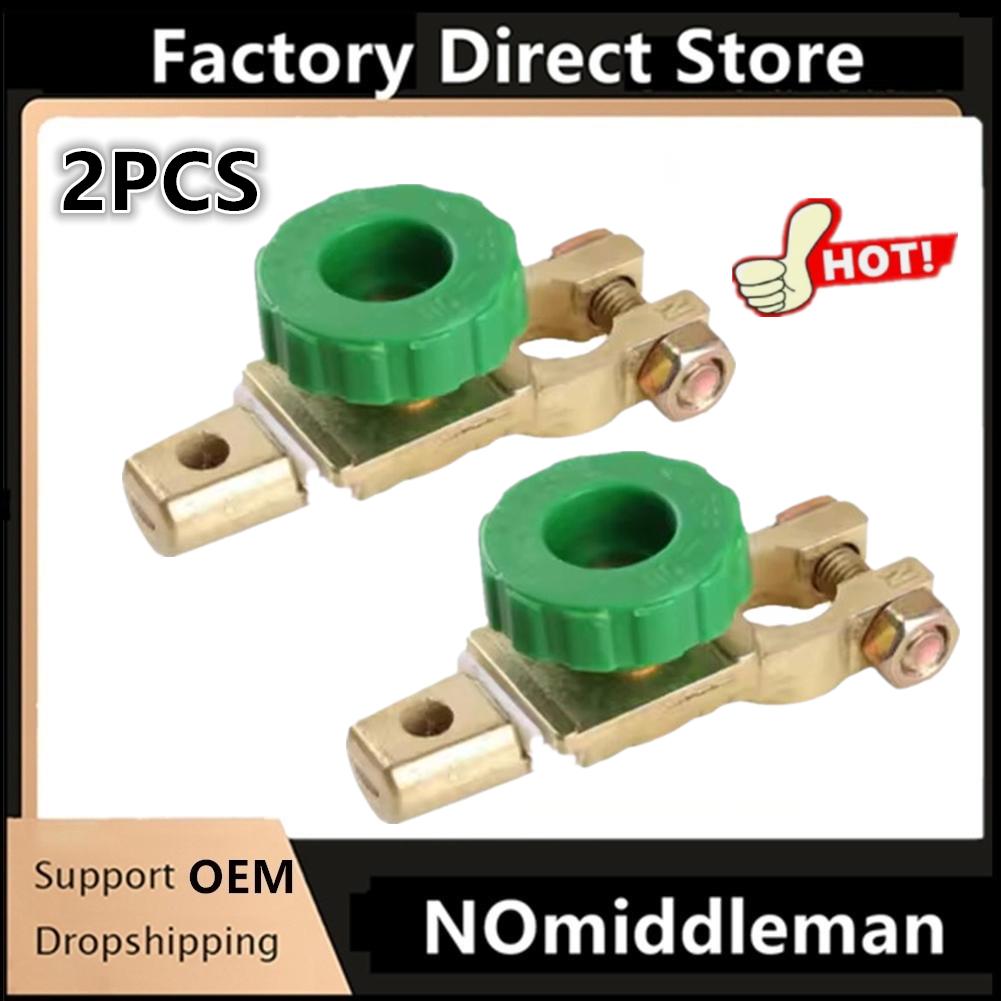 2PCS Heavy Duty Battery Disconnect Isolator Cut Off Switch 12V 24V Green 17MM Fits Standard Negative Terminal Car Accessories