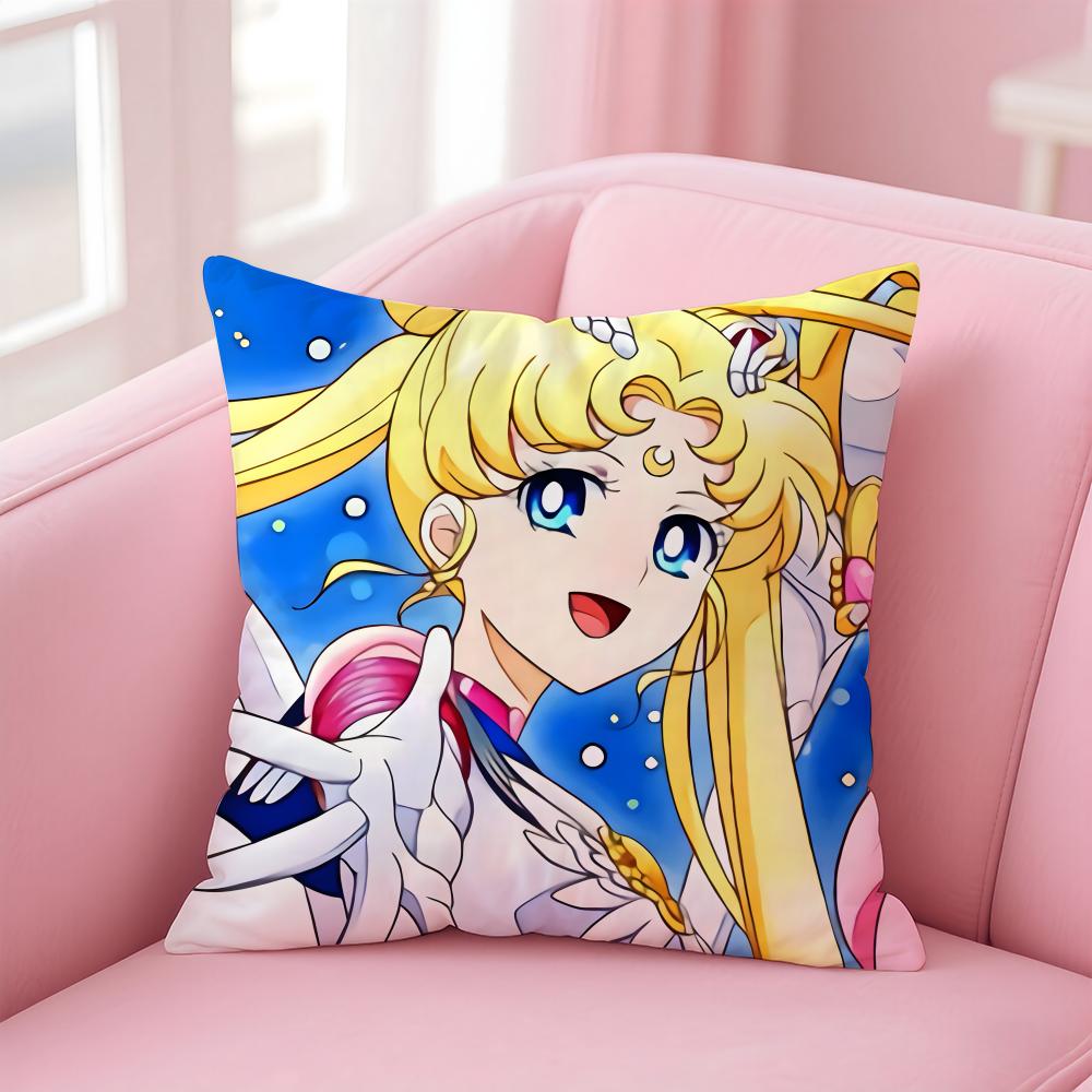 Anime S-Sailor Moons Cushion Cover Comfortable Reversible Pillow Cover Ideal For Car Sofa Bedroom & Beyond