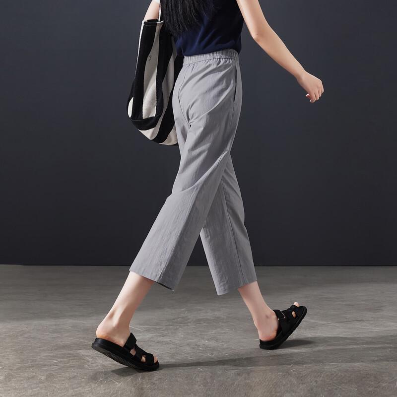 SOFSIL Women's Casual High-Waist Straight-Leg Cropped Pants