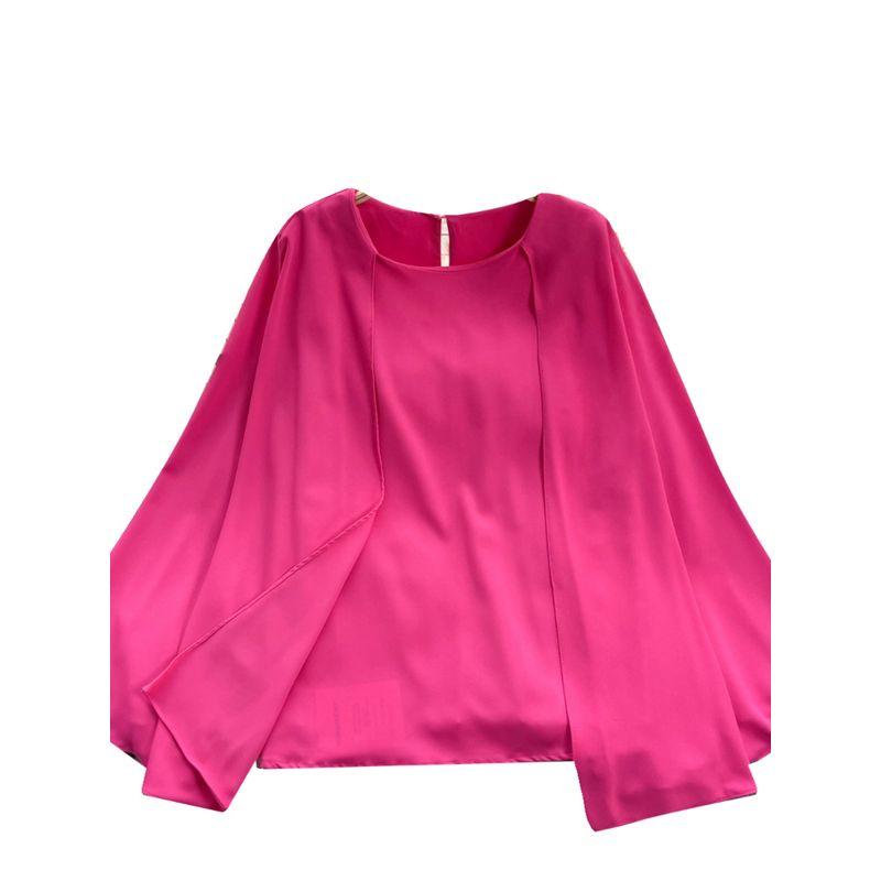 and American Plus size women clothing Design Sense Cape Pullover Shirts Female Senior Sense Royal Sister Wear Temperament Spring Clothing Women's Top