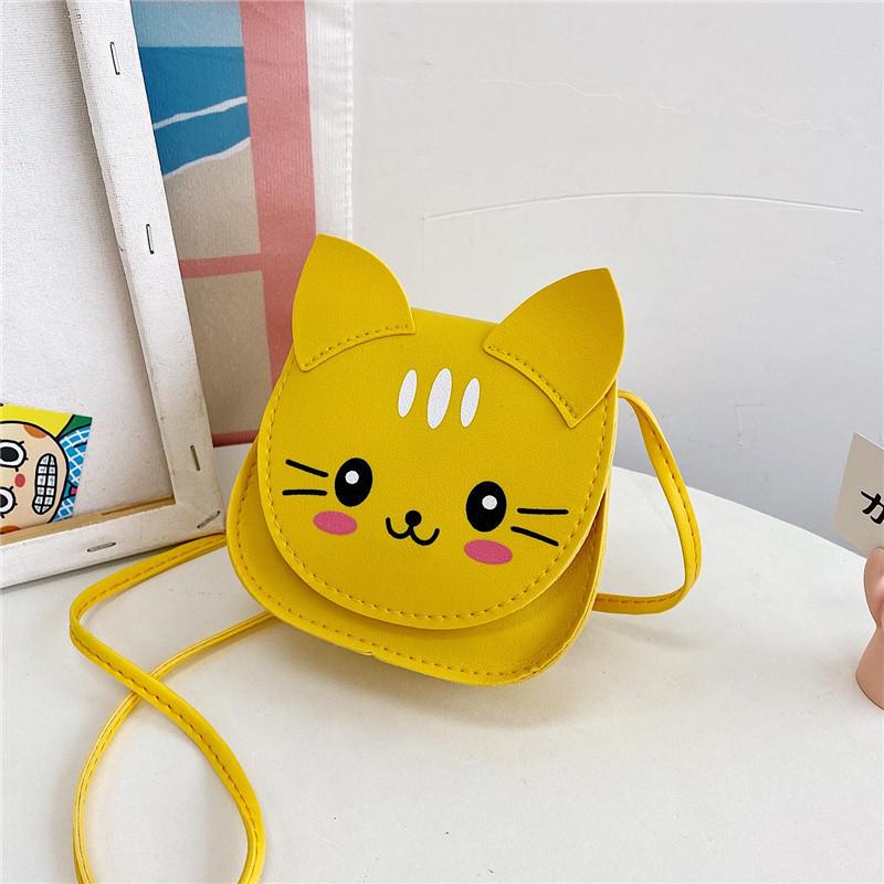 Bag Cat Shoulder Childrens Cartoon Animal Bag Zipper Design Made Of Material Pu