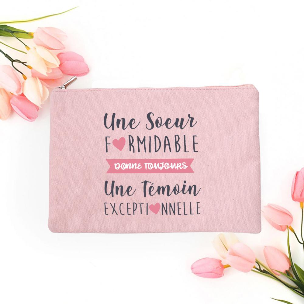 

A Wonderful Friend/Sister/Cousin Who Is Always An Exceptional Witness Print Makeup Bag Travel Cosmetic Case Wedding Witness Gift