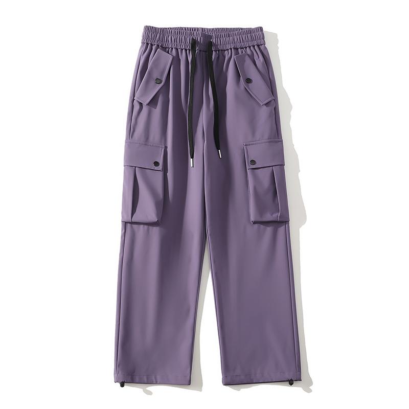 

Уличные брюки-карго для мужчин с несколькими карманами, спортивные брюки в стиле хип-хоп, шаровары, модные повседневные брюки для мужчин и женщин, свободные спортивные брюки M фиолетовый