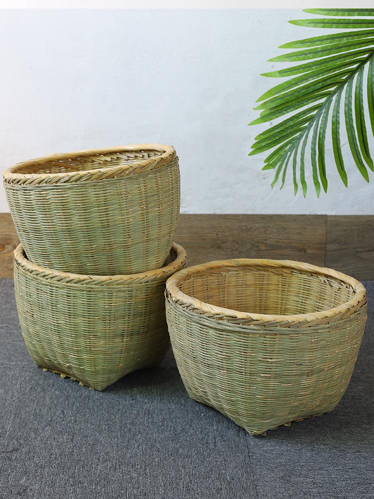 Large Handmade Bamboo Rice Washing Basket - Pastoral Style Winnowing Basket