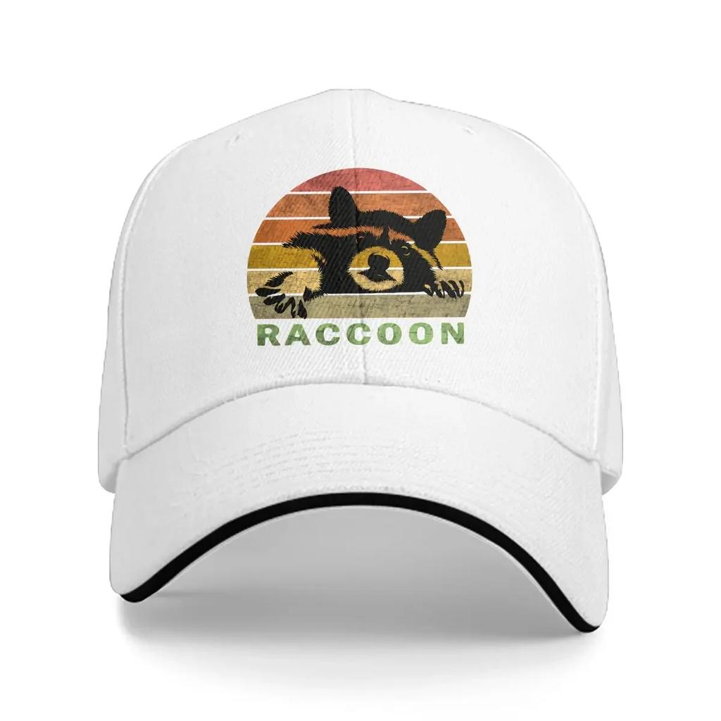 Pure Color Dad Hats Retro Raccoon Men's Hat Sun Visor Baseball Caps Raccoon Lover Peaked Cap