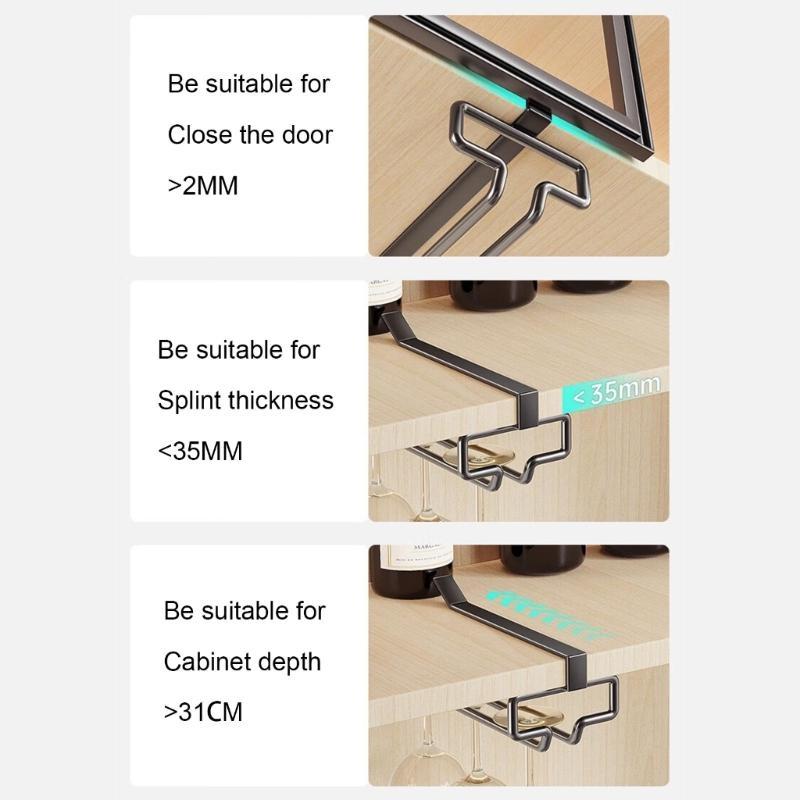 Wine Glass Holders Durable Stainless Steel Rack For Easily Installation