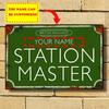 Custom British Railways Station Master Metal Poster High Gloss Aluminum Wall Decor