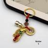 Eight Treasures Luopan Keychain with Five Emperors Coins & Gourd for Good Luck