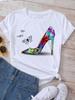 New Butterflies Balloons Print T-Shirt Fashion Harajuku White Graphic Tees Casual Short Sleeve Lady Y2k Tops Women's Clothing