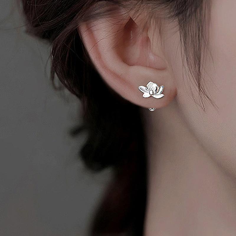 

Классическая национальная система Wind Sen, креативные серьги с водным лотосом, нежные элегантные серьги с винтами в виде лотоса