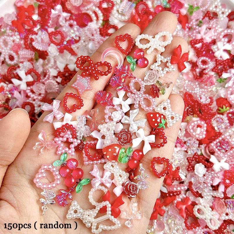 

WTEMPO Mini 3D Resin Nail Art Decorations Mixed Flower/Bow/Heart/Rose/Moon/Star Designs Crafts Making Accessories DIY Decorations Supplies random*150pcs разноцветный