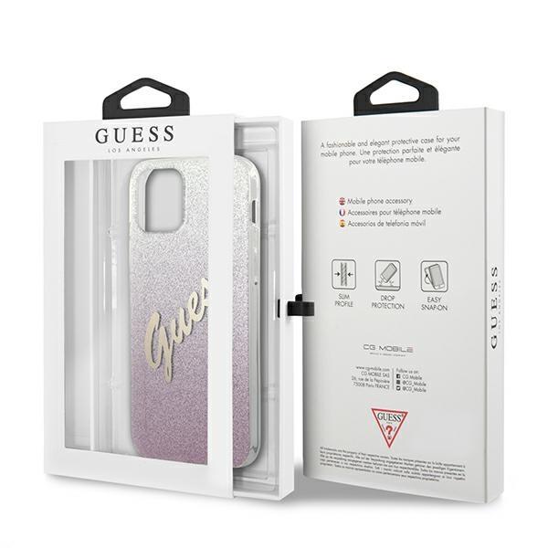 Guess Guhcp12Lpcuglspi Iphone 12 Pro Max6,7 Różowy/Pink Hardcase Glitter Gradient Script