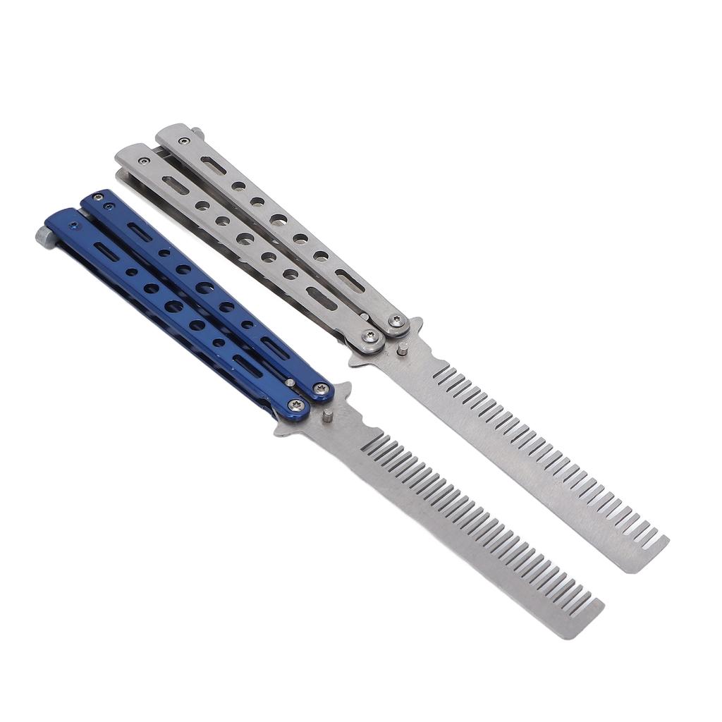 Portable Folding Comb Stainless Steel Pocket Comb Exquisite Knife Comb for Hair Salon