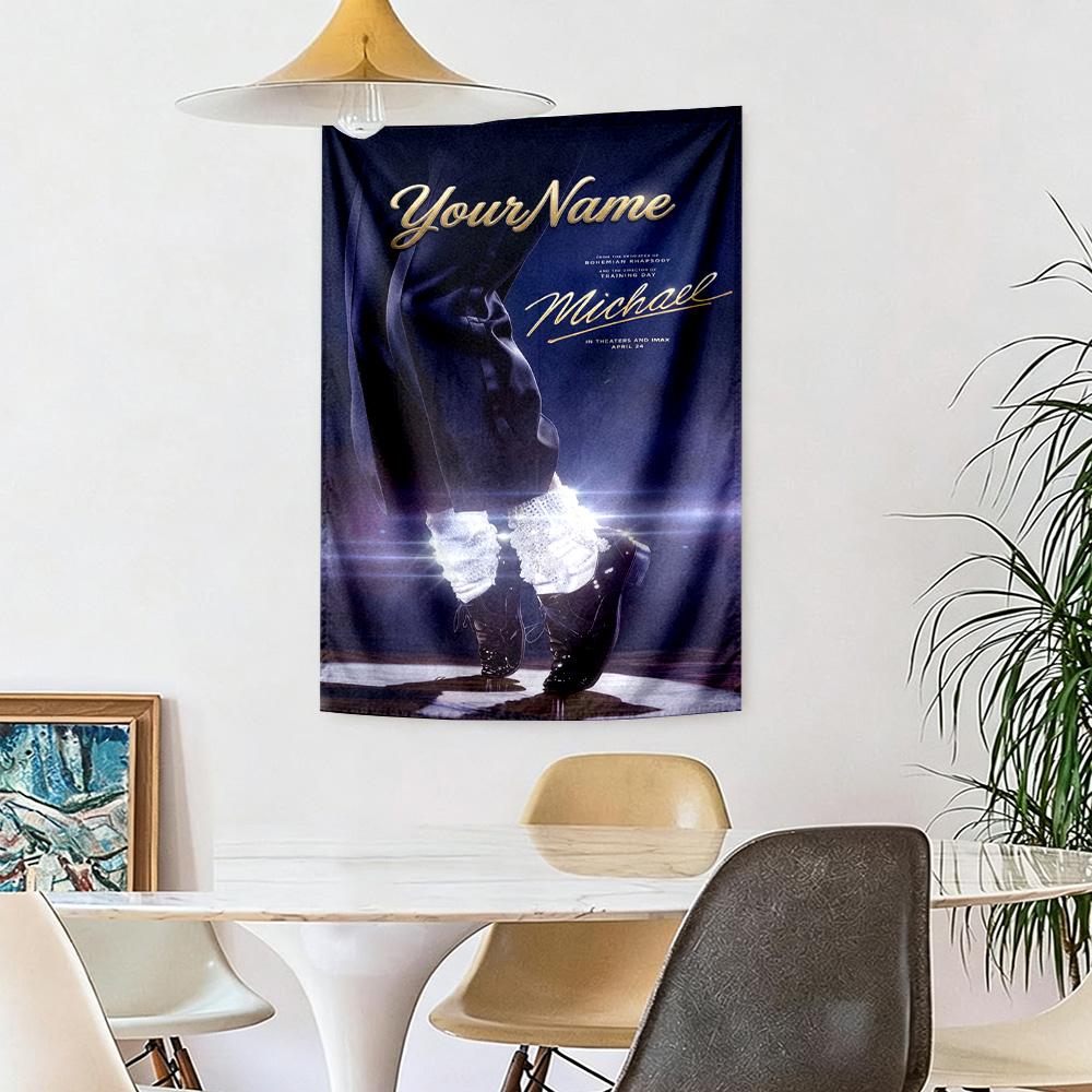 Michael Jackson Personalizzato Il Tuo Nome Decorazione Murale Arazzo Artistico Per Ricordo Animale Compleanno Festa Nuziale Sfondo Regalo di Famiglia