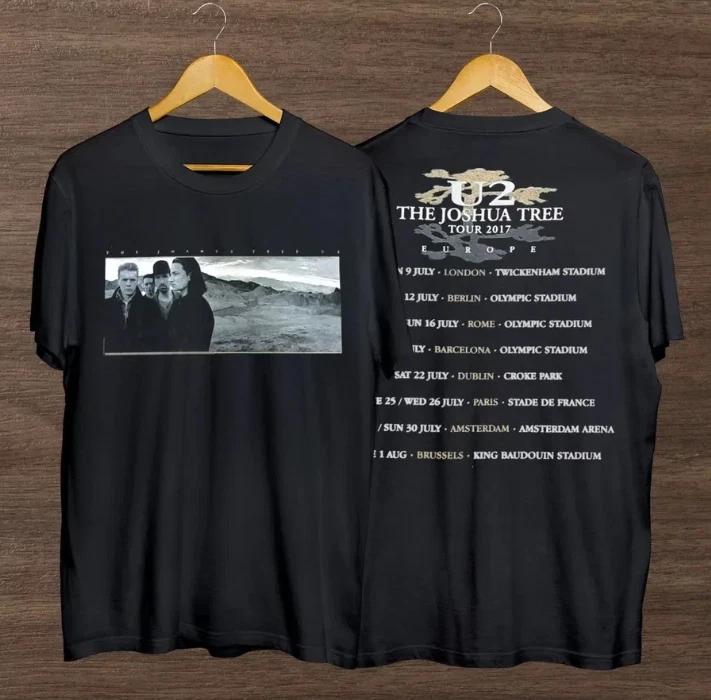 

U2 Rock Band Joshue Tree Music Concert Tour 90s Double Sided T-Shirt Gift Fans S