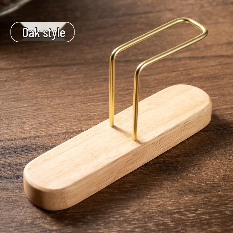 Solid Wood Coffee Filter Paper Holder - Dustproof Vertical Storage Stand