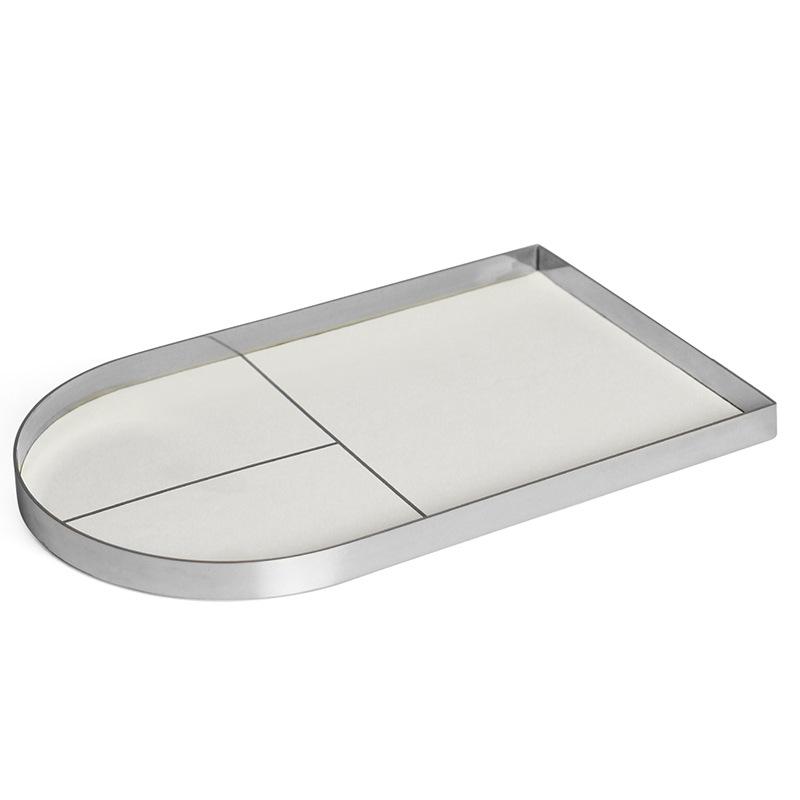 

Modern Light Luxury Minimalist Metal Leather Tray Model Room Living Room Bay Window Entrance Soft Decoration Storage Tray Ornaments