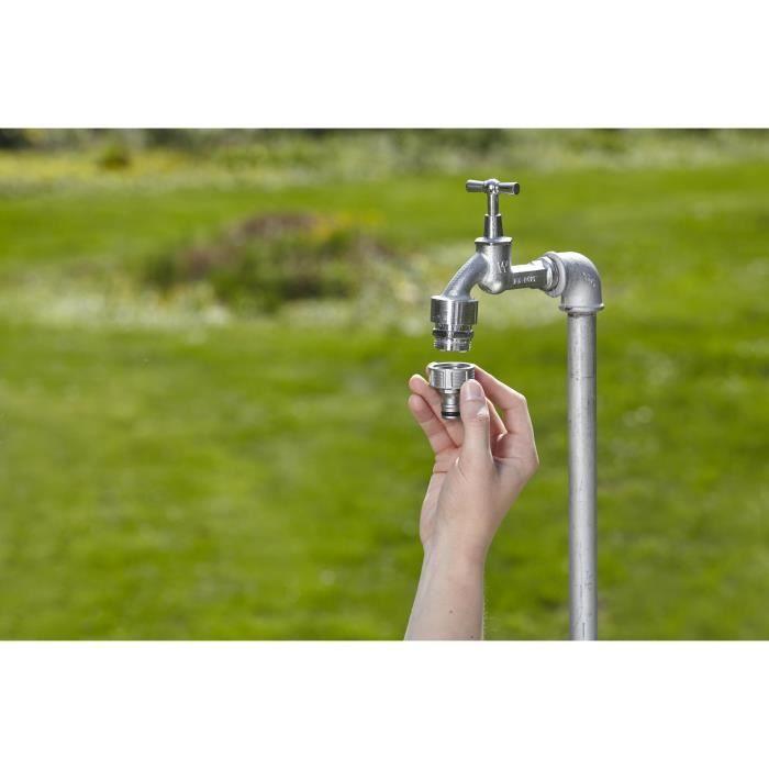 Nez de robinet gardena premium 15 / 21 - en métal - système anti-éclaboussure - installation pour raccordement ogs (18240-20)