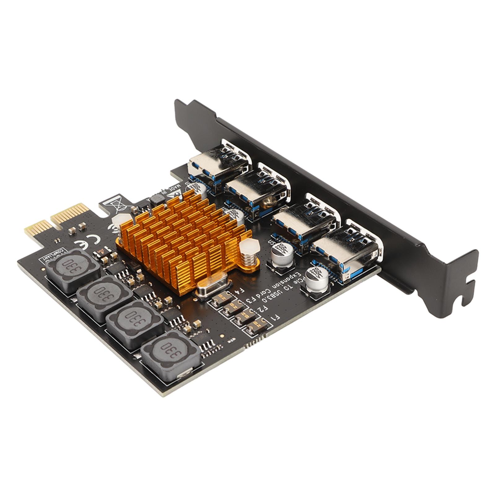 

PCIE to USB 3.0 Expansion Card 4 Ports PCIE to USB 3.0 Backward Compatible Stable Safe USB 3.0 Expansion Card for PC