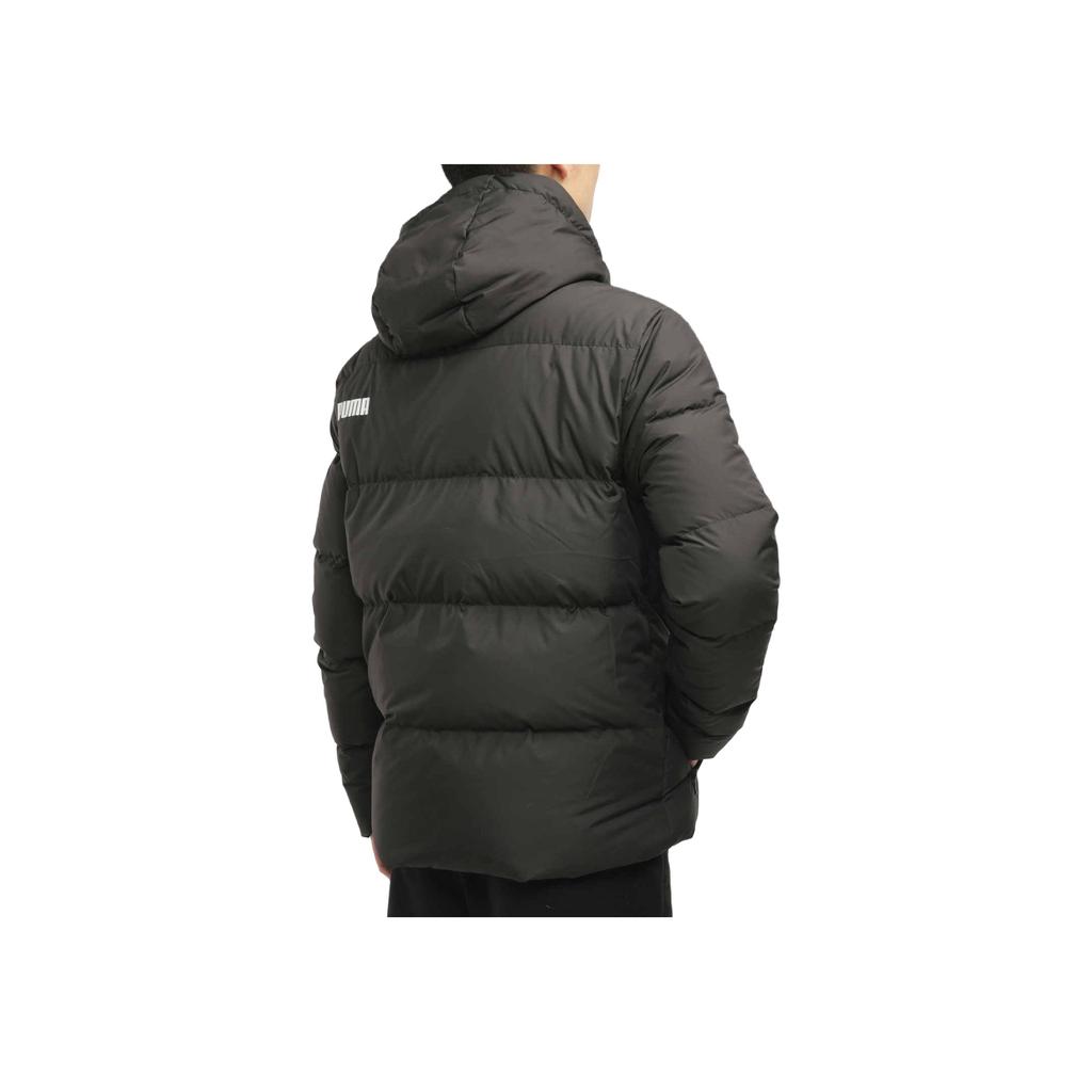 Puma Logo Warm Windproof Hooded Down Jacket Men Outerwear Black 585534-01