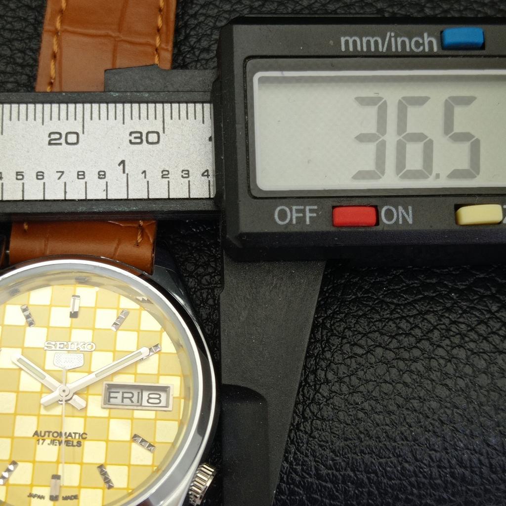 AUTOMATIC VINTAGE REFURBISHED SEIKO 5 JAPAN MENS YELLOW DIAL WATCH a440417-4 Sk-a440417-1