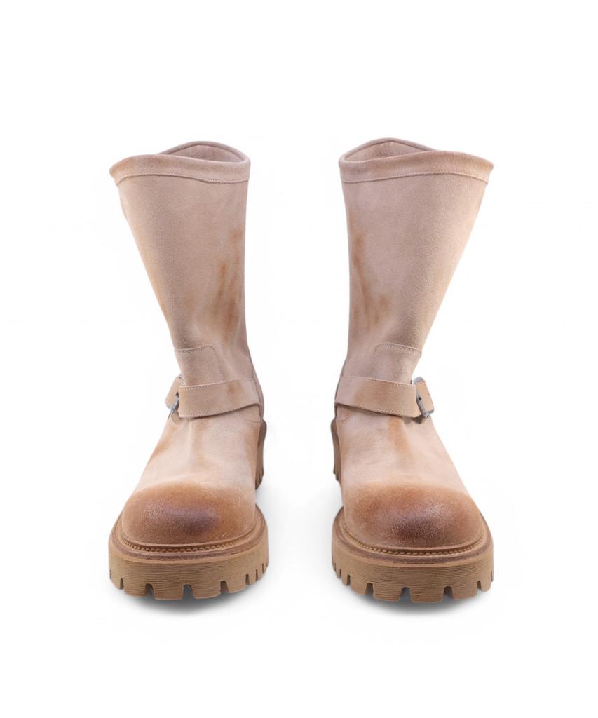 Yase 6.5Cm Feather Commando Sole Suede Engineer Boots Sand