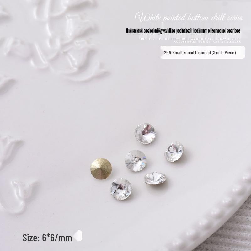 Nail Art Decorations: Transparent Pointed Rhinestones - Heart, Water Drop, Square, Butterfly Shapes