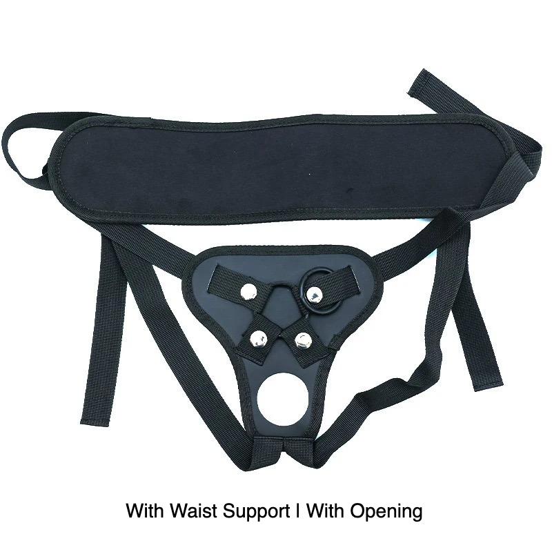 SM Leder Dildo Hose für lesbische Paare – Tragbarer Strap-On mit optionalen Löchern & Taillenstütze, Unisex erotisches Spielzeug