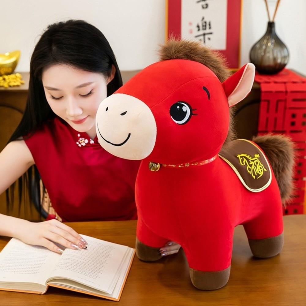 Plush Chinese Horse Mascot Q Version Fabric Doll NEW Zodiac Doll Festival Decoration