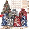 Reusable Fabric Sacks Polyester Burlap Drawstring Bags Advent Calendar Bags Decorative Diy Advent Calendar For Christmas Tree
