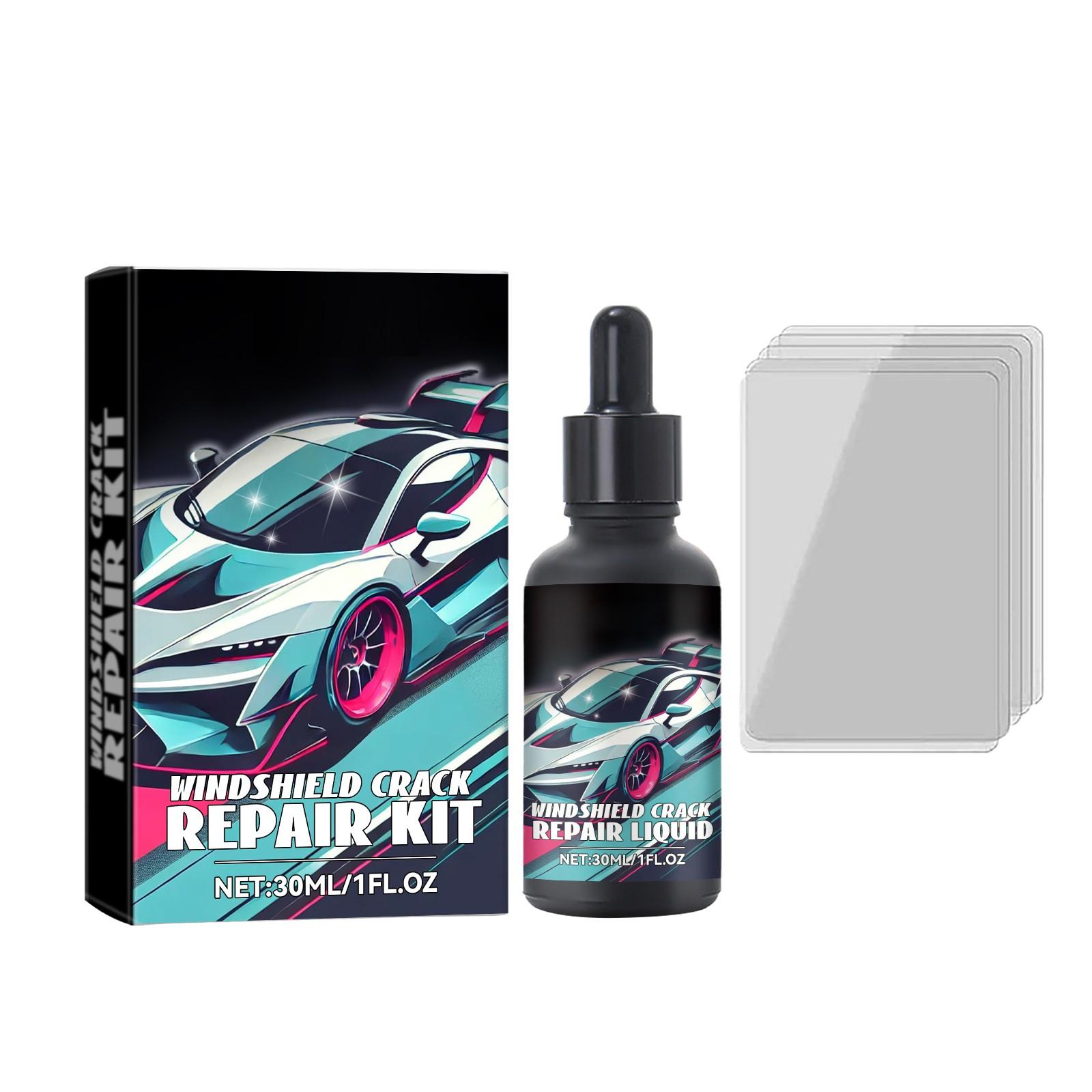 

Капли для лобового стекла автомобиля Жидкий комплект для лобового стекла Быстро ремонтирует трещины 30 мл One Size чёрный