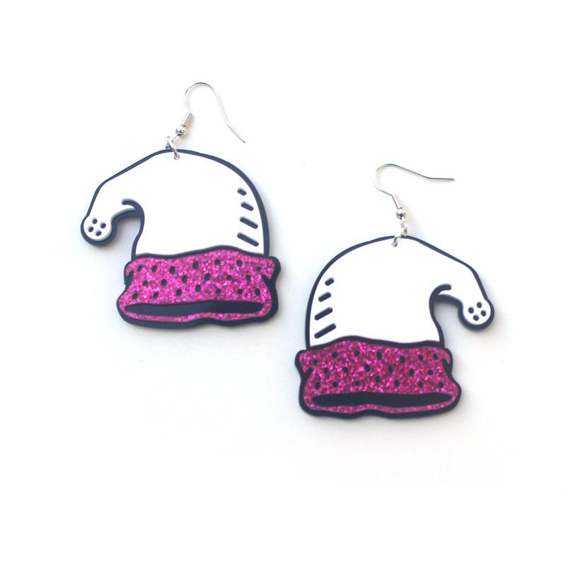

Christmas Festival Ski Hat Acrylic Dangle Earrings for Women белый