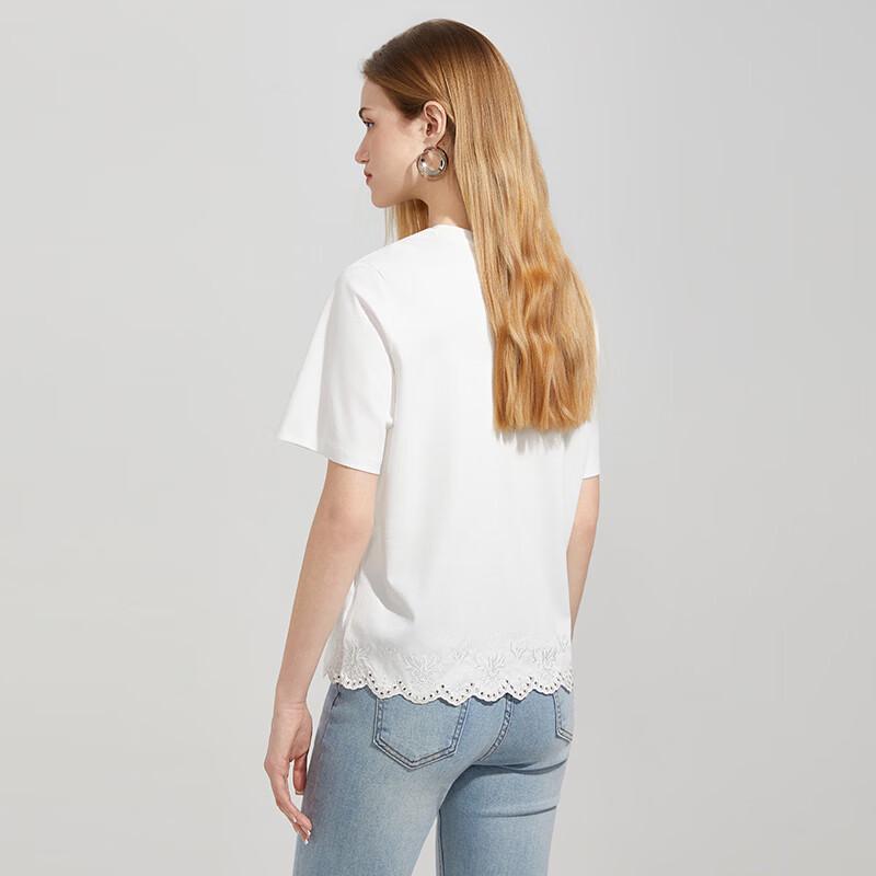 Women's Fashion Lace Embroidered Short Sleeve T-Shirt