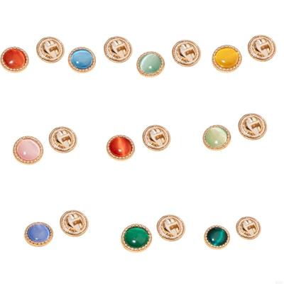 10Pcs Glossy Alloy Buttons Sewing Buttons Fasteners For Costume Jackets Dress Clothing Decoration Dressmaking Project