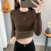 2025 Autumn/Winter Women's Plus Size Knit Fleece Sweater Dress: Slimming, Warm, Stylish Inner Layer