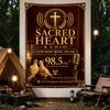 Sacred Heart Radio Vintage Gold Cross Faith Poster Art