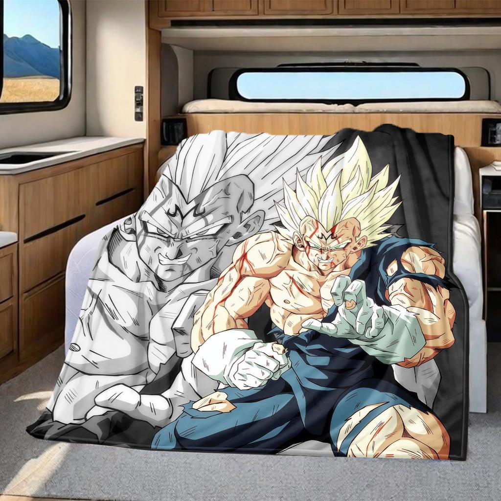 1 Stück Vegito Aufdruck Flanelldecke, Hohe Qualität für alle Jahreszeiten, Heimdekoration, Wärme und Komfort, Perfekt für Weihnachtsgeschenke
